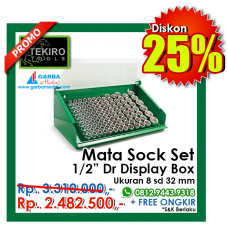 Mata Sock  Set 1/2"DR Dengan Display Box Besi Tekiro